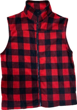 Canadian Made Premium Plaid Fleece Vests, 8300