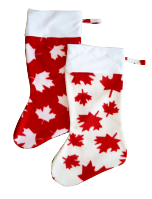 Canadian Made Luxury Printed Holiday Fleece Stockings, FS05