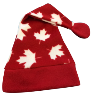 Canadian Made Luxury Patriotic Print Holiday Santa Hats, HS05
