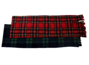 Canadian Made Premium Youth Plaid Tassel Fleece Scarf, YS77