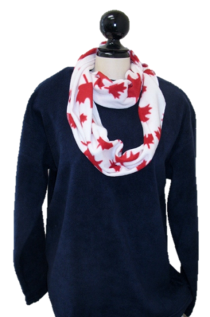 Canadian Made Premium Patriotic Infinity Fleece Scarf, S81